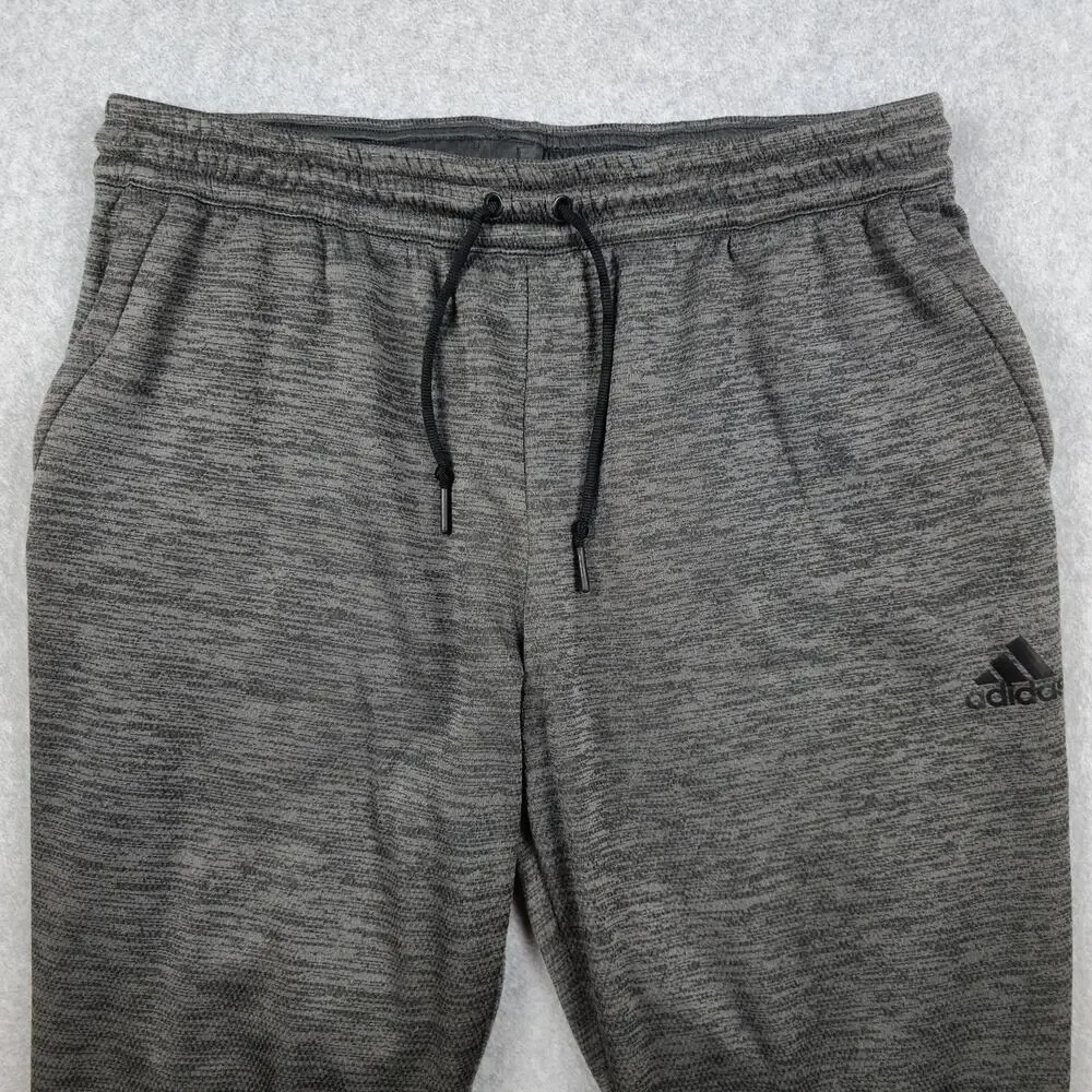 Adidas Mens XL Training Joggers/Sweatpants with Drawstring and Pockets Gray